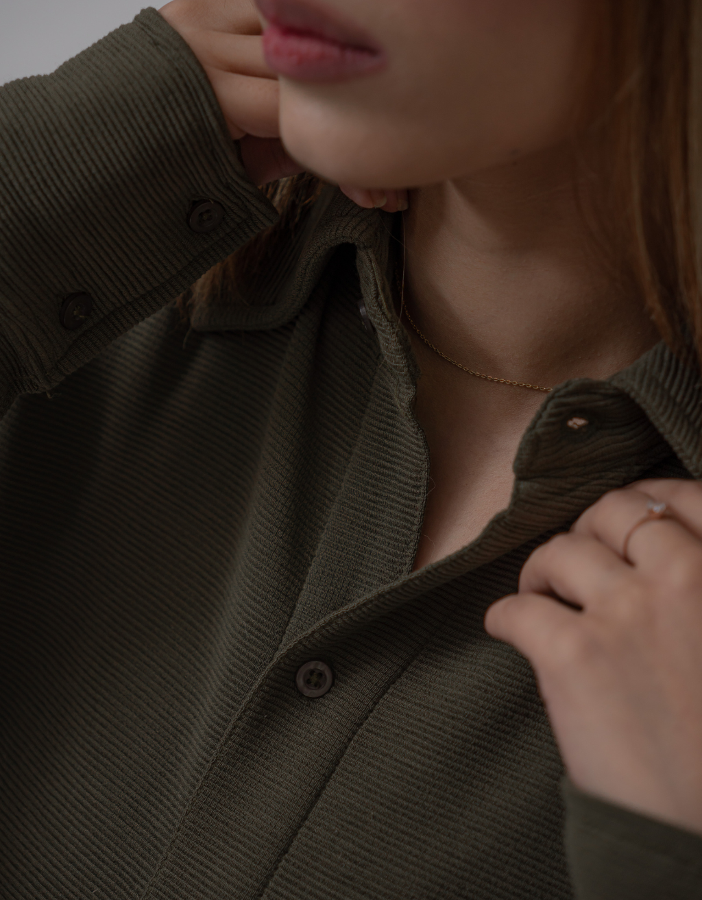 Olive Green Button-Down Shirt