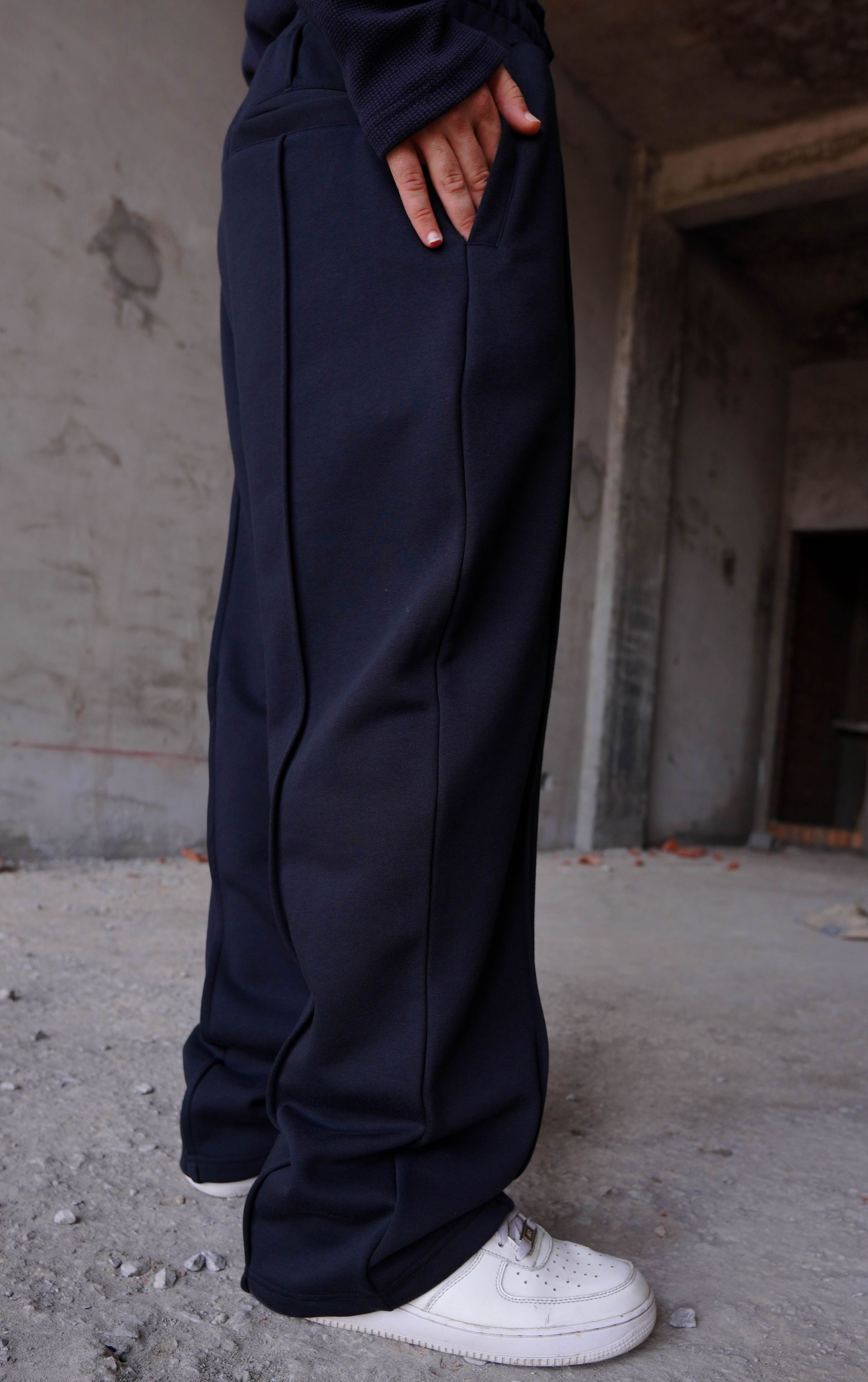 Baggy Black Fleece Trouser