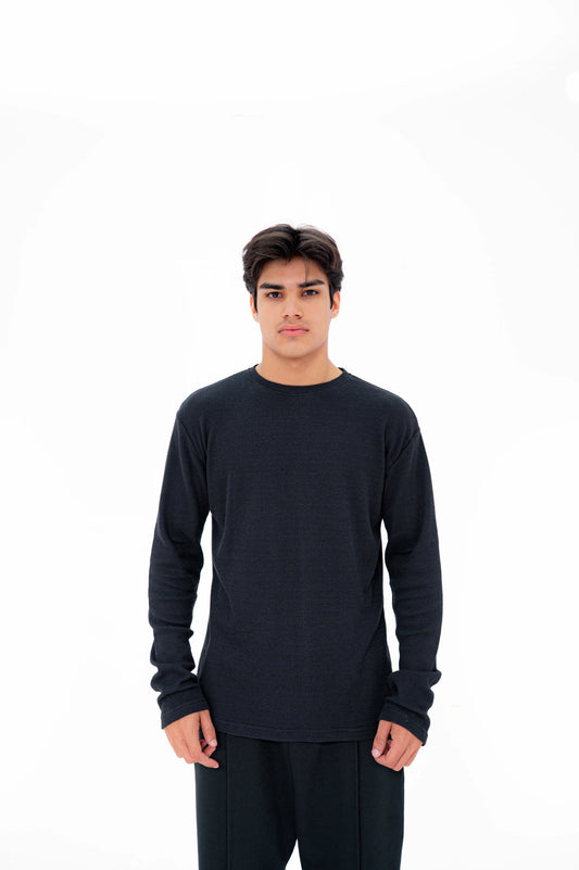Midnight Black Thermal Shirt