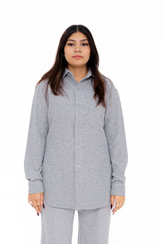 Light Gray Button-Down Shirt
