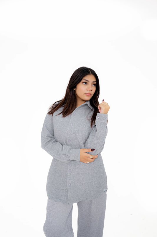 Light Gray Button-Down Shirt