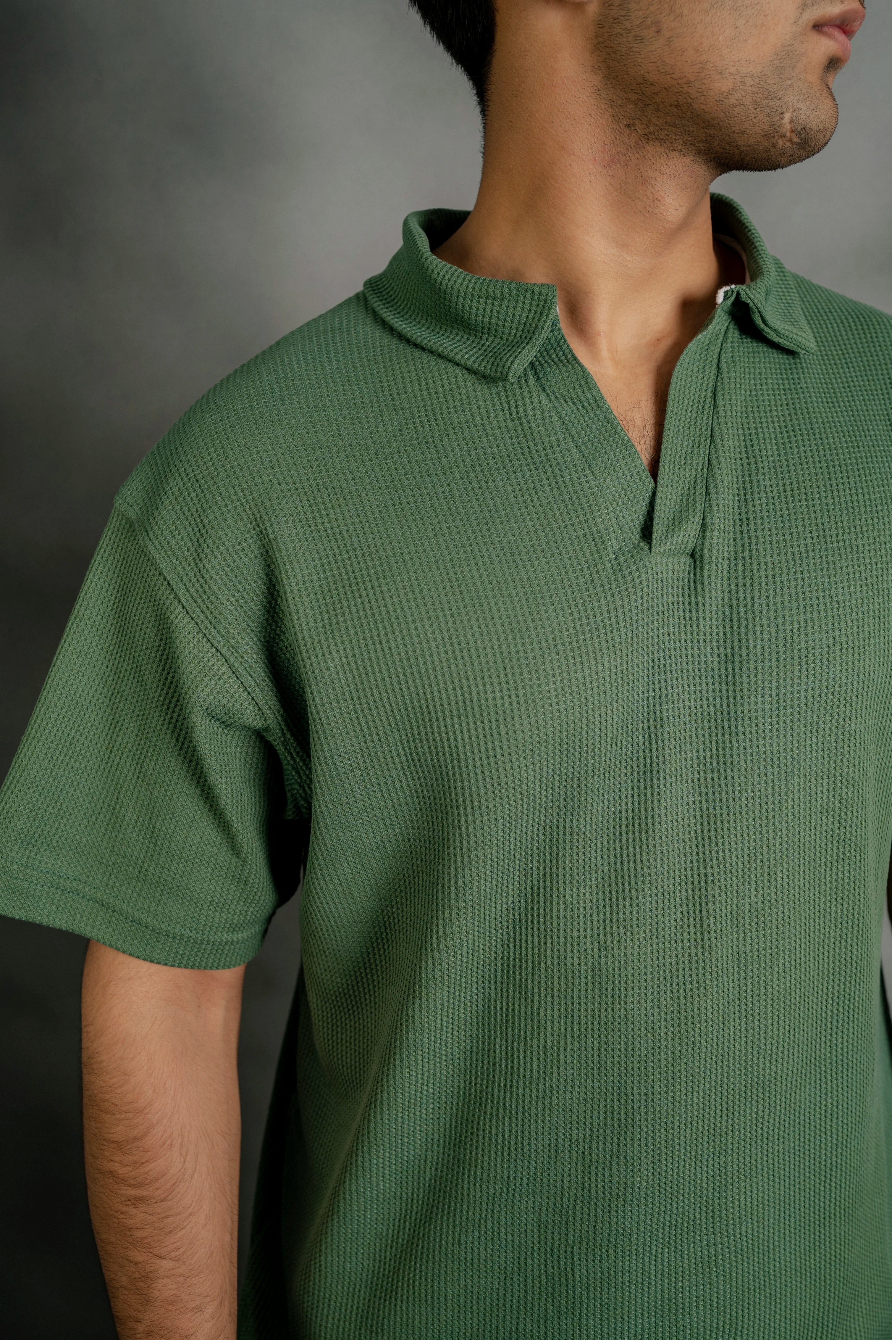 Light Green Johnny Collar Polo