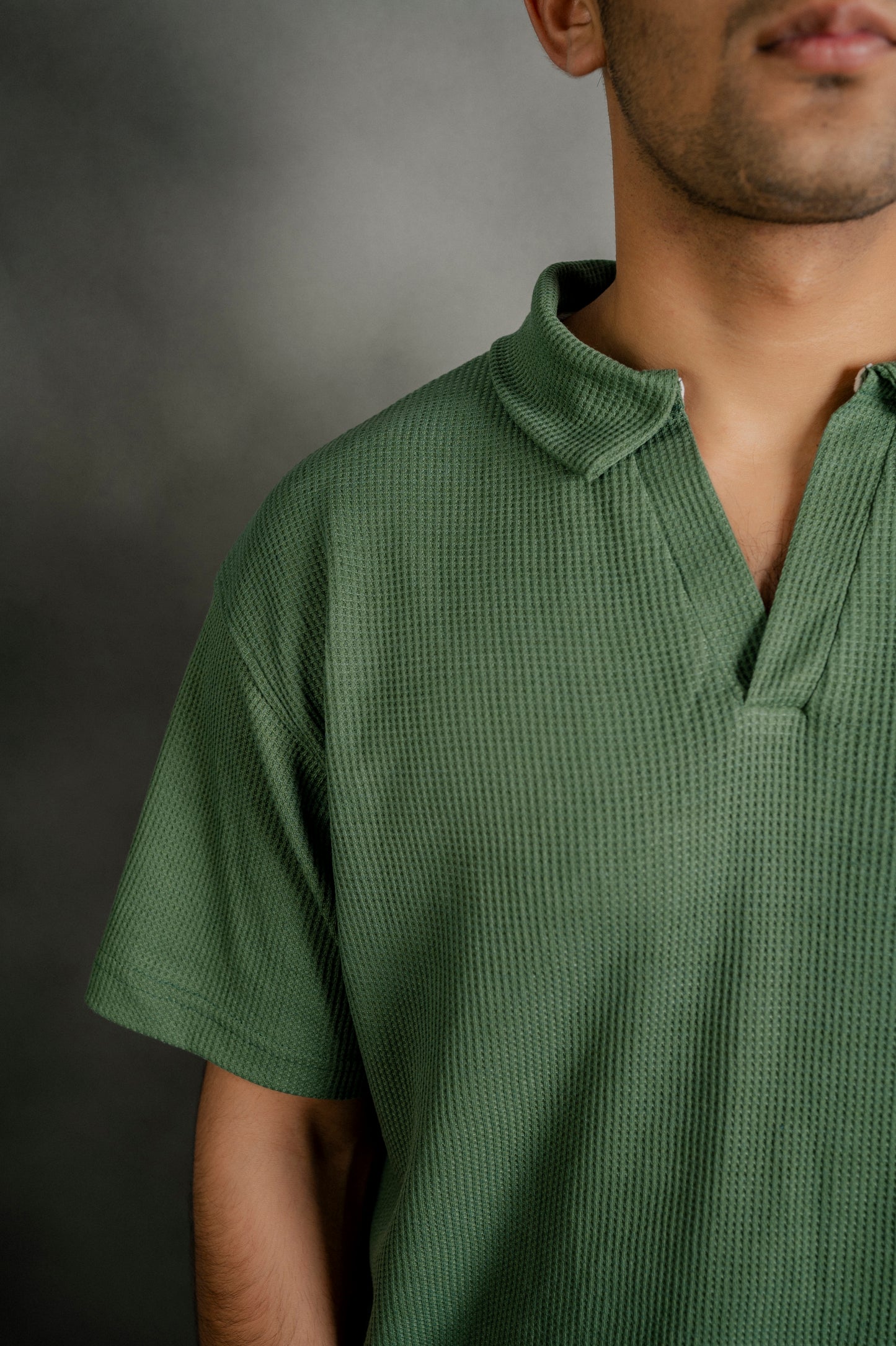 Light Green Johnny Collar Polo