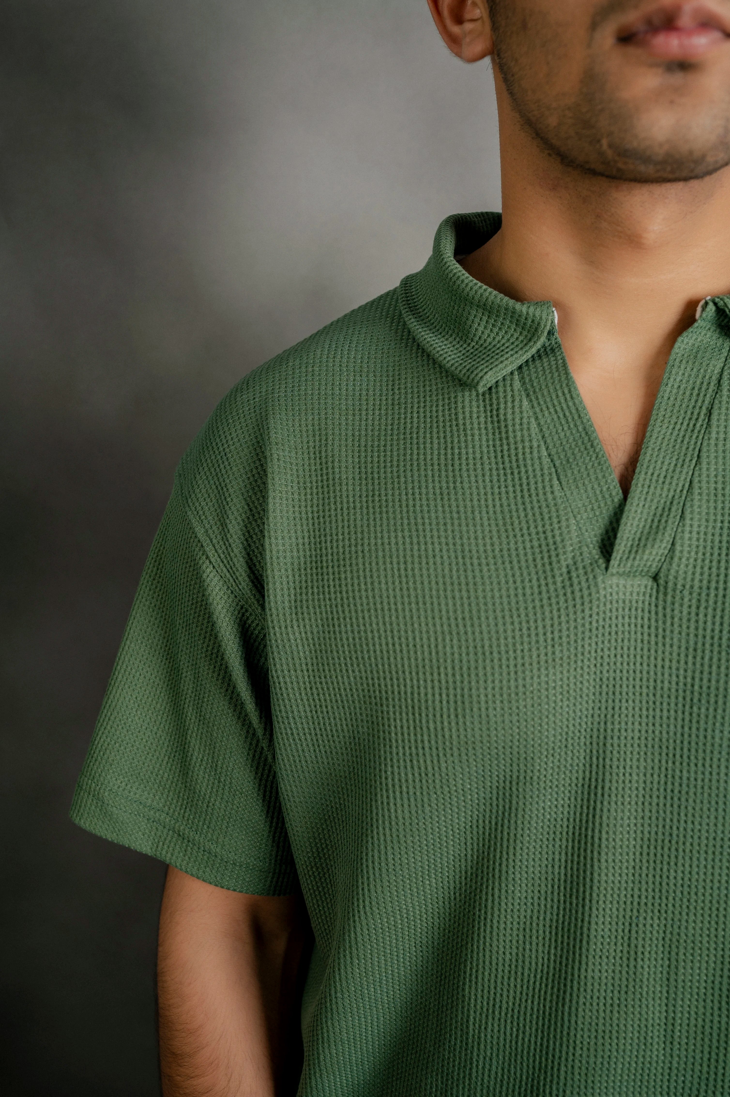 Light Green Johnny Collar Polo