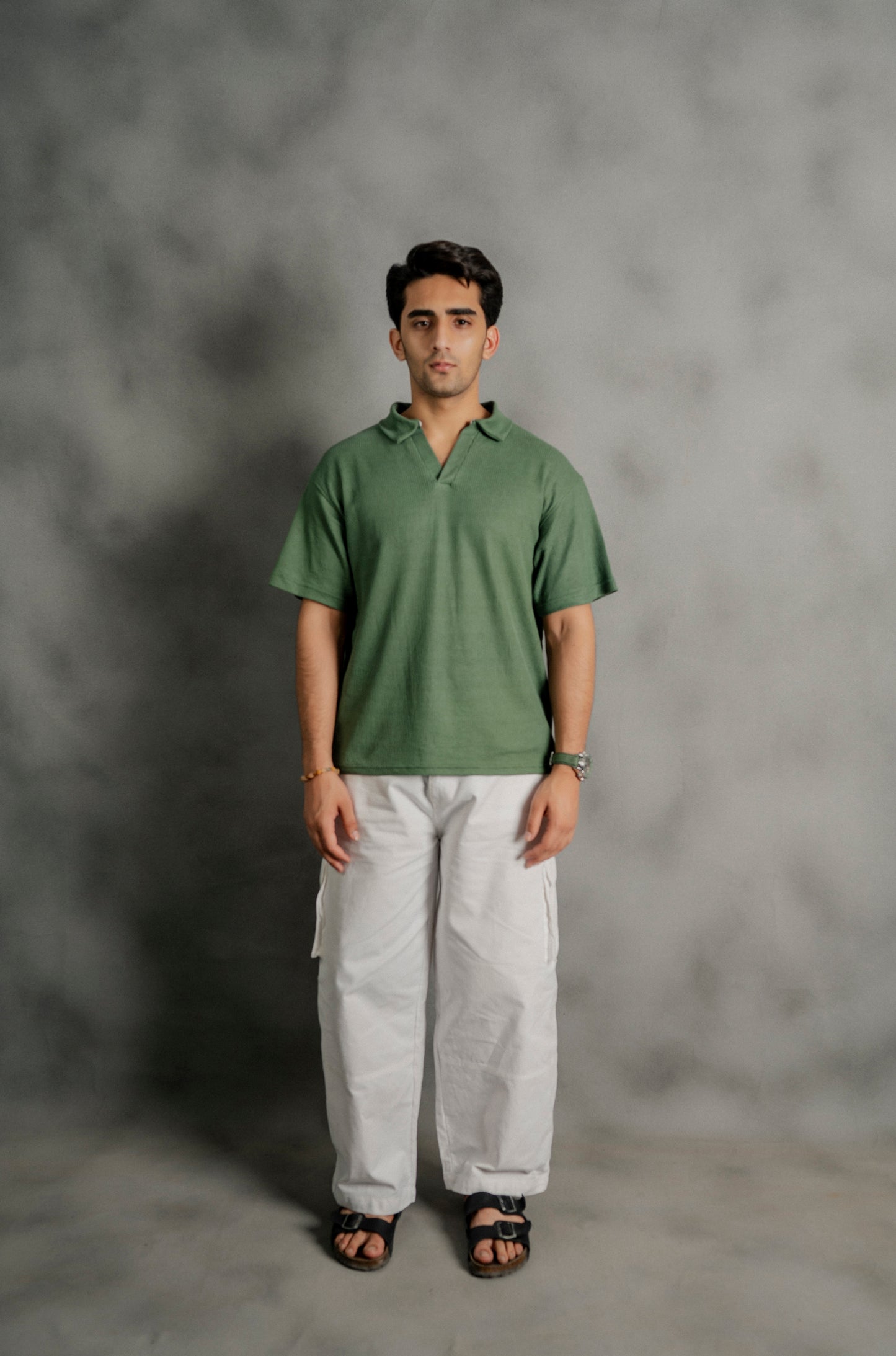 Light Green Johnny Collar Polo