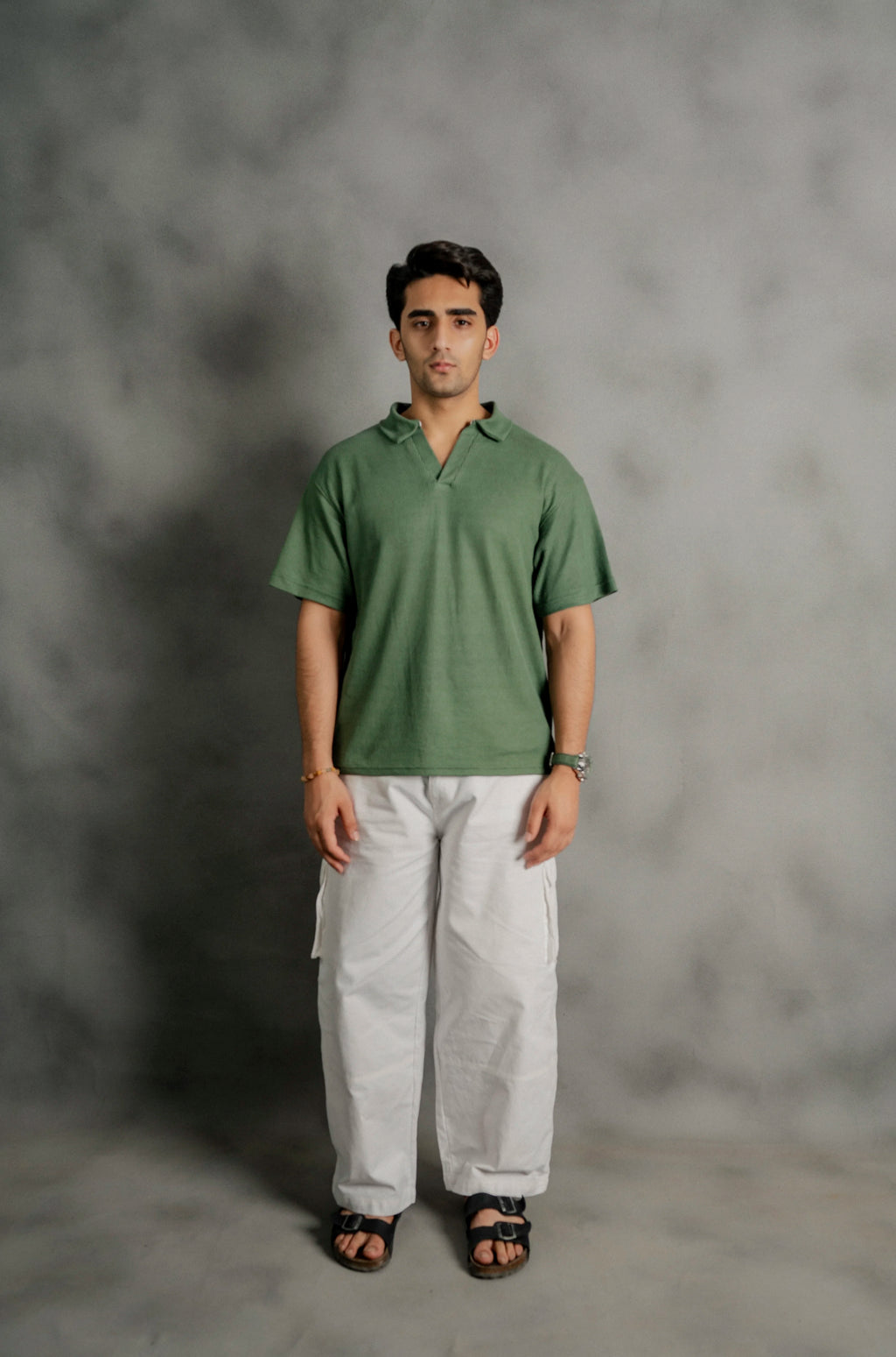 Light Green Johnny Collar Polo