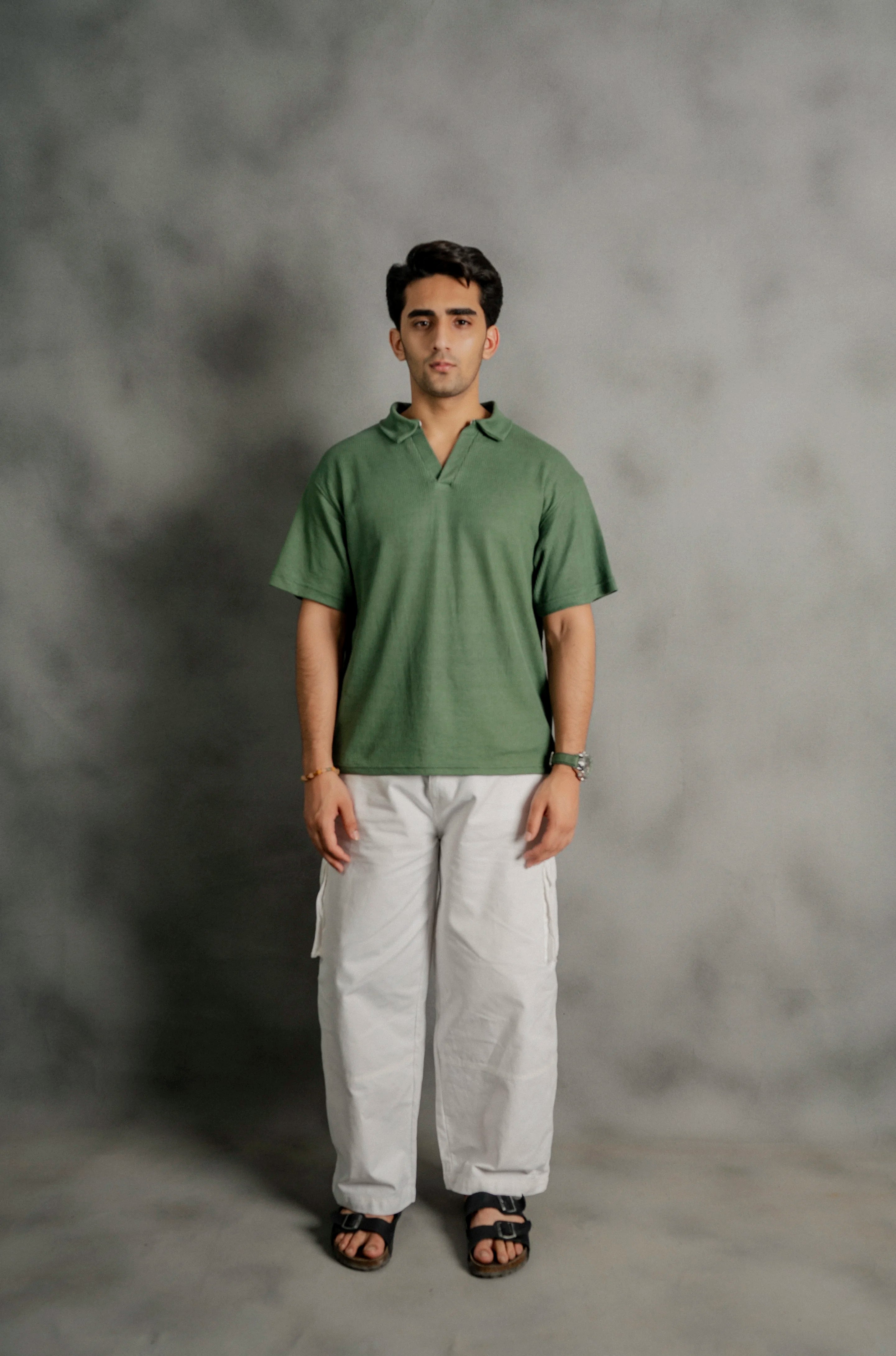 Light Green Johnny Collar Polo