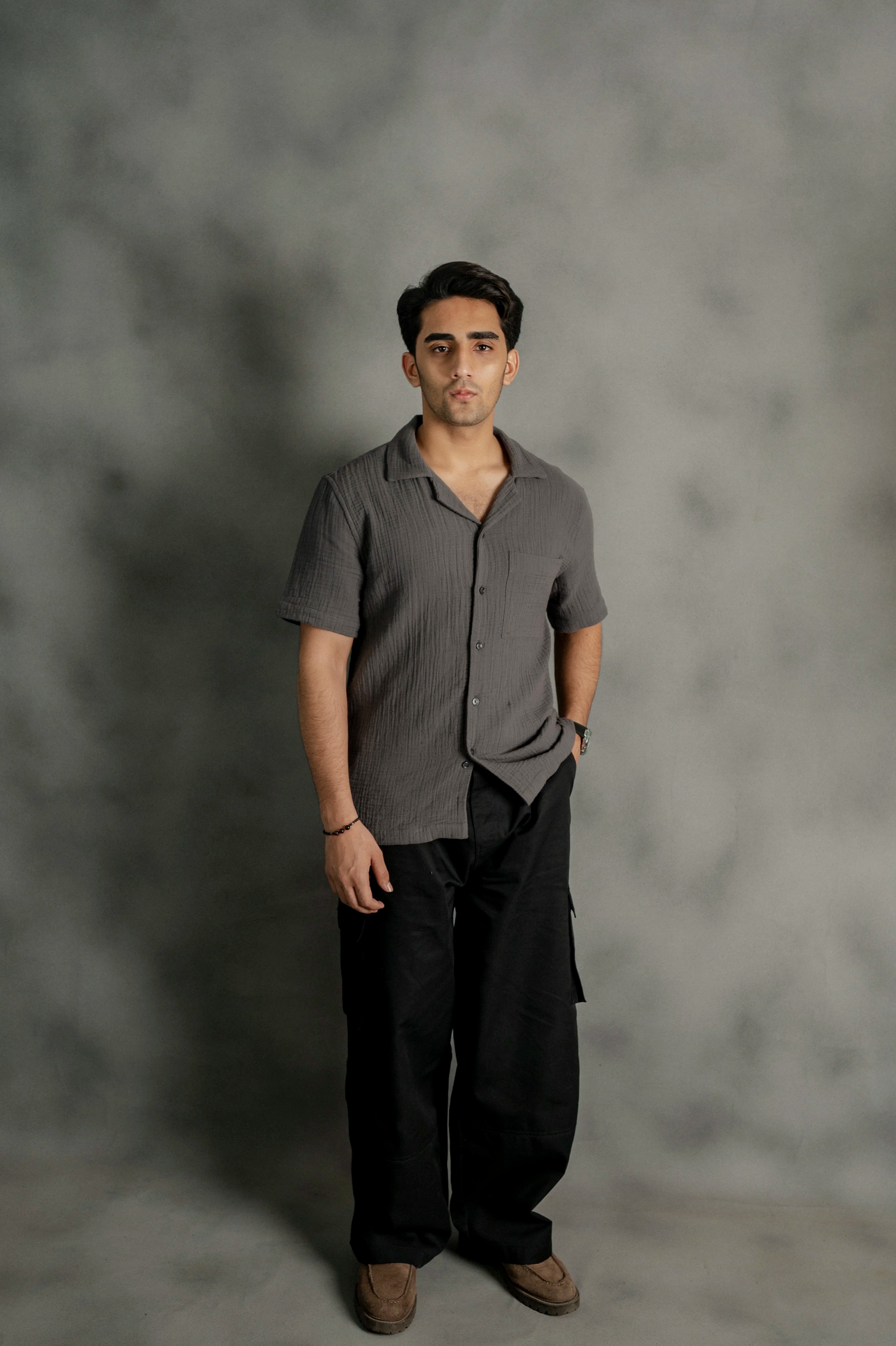 Charcoal Cuban Shirt