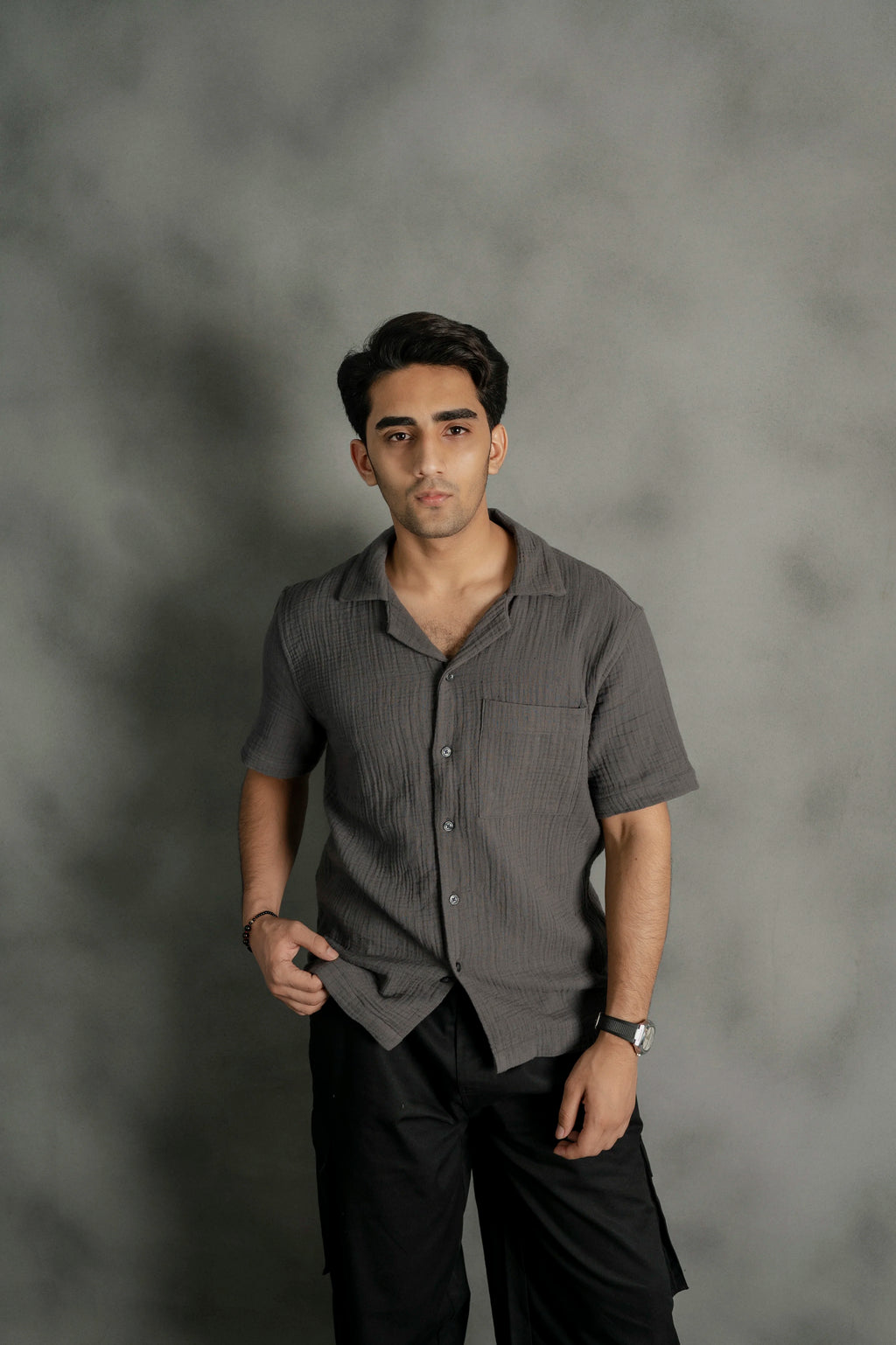 Charcoal Cuban Shirt