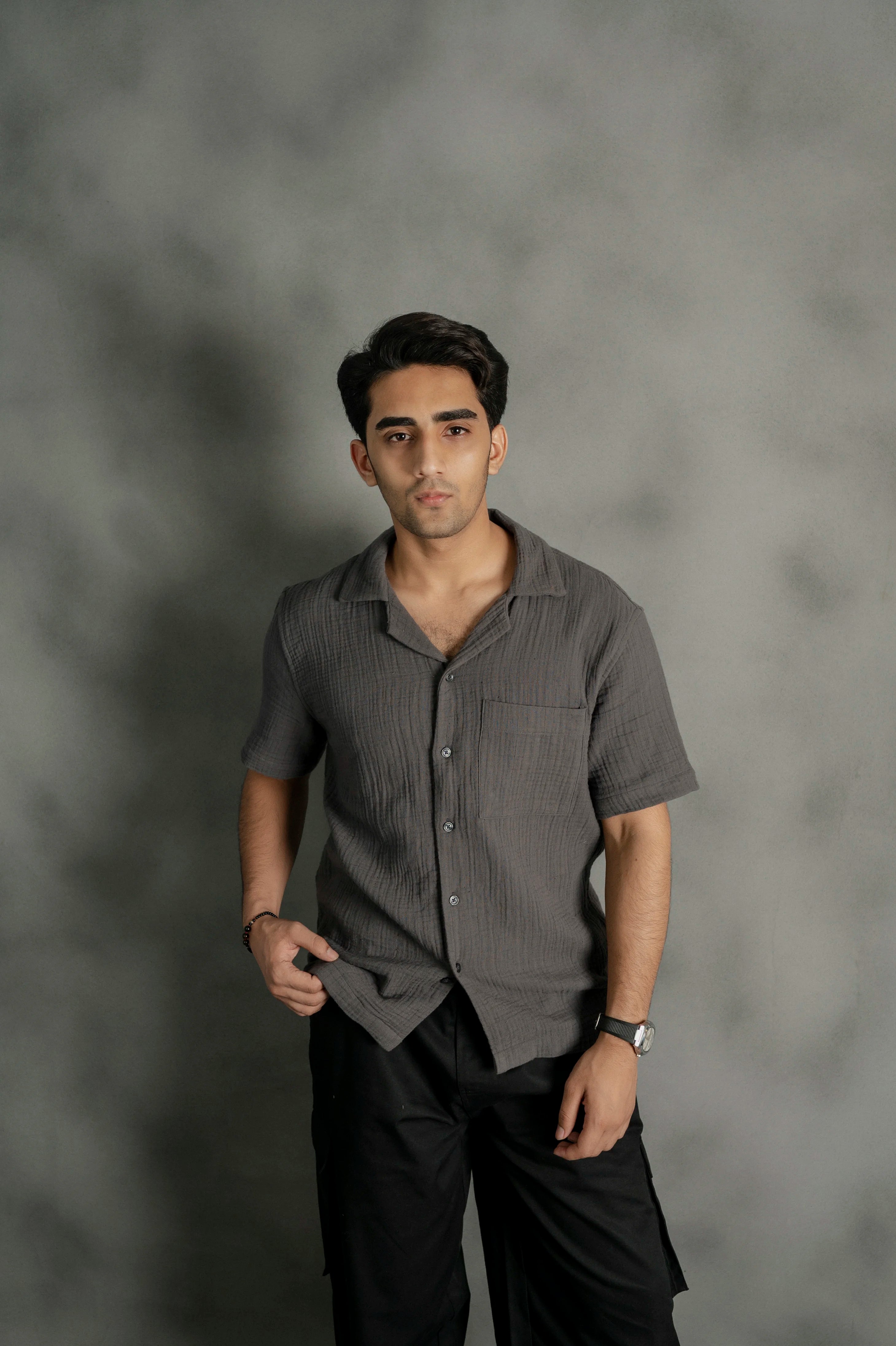 Charcoal Cuban Shirt