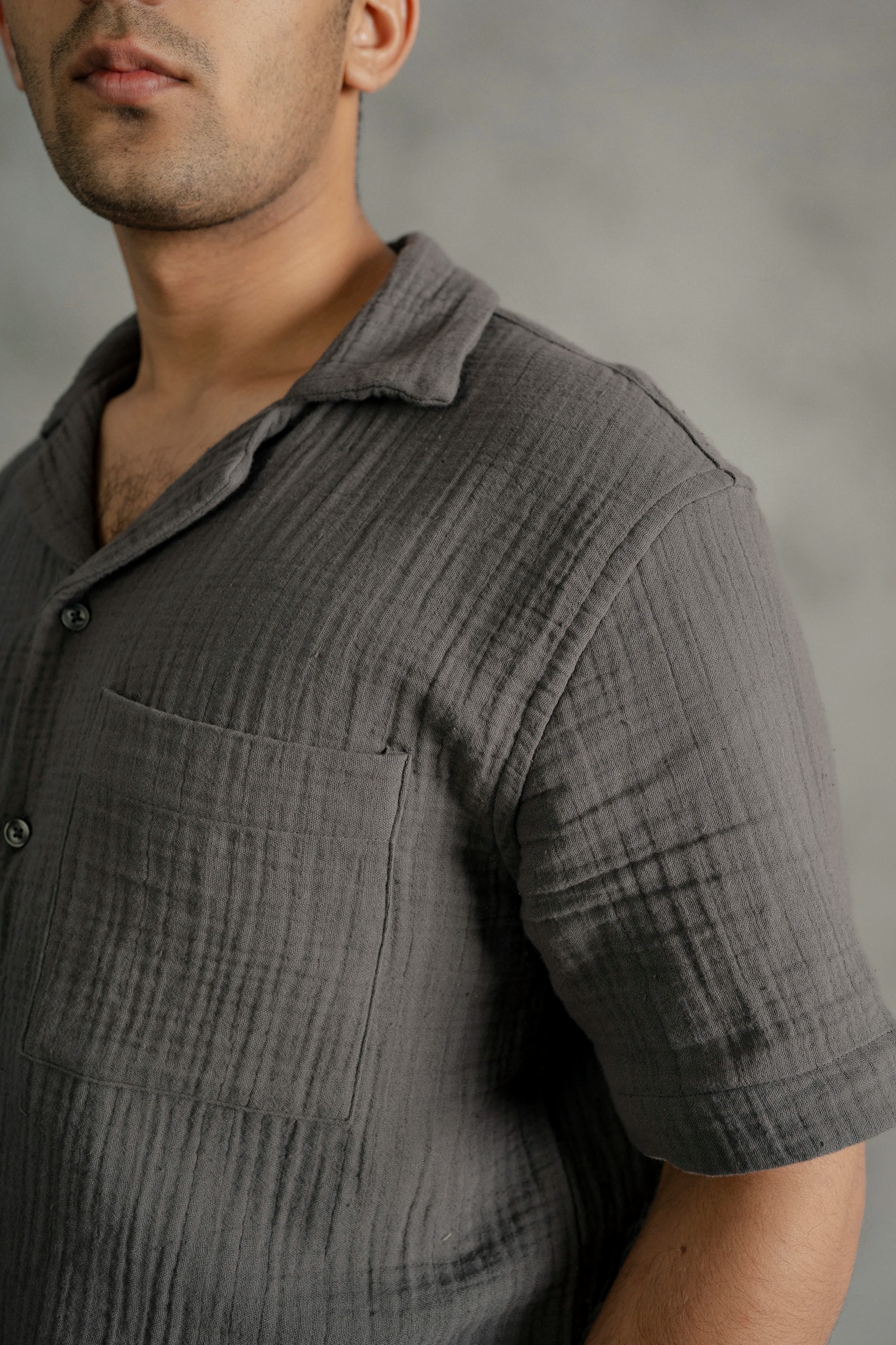 Charcoal Cuban Shirt