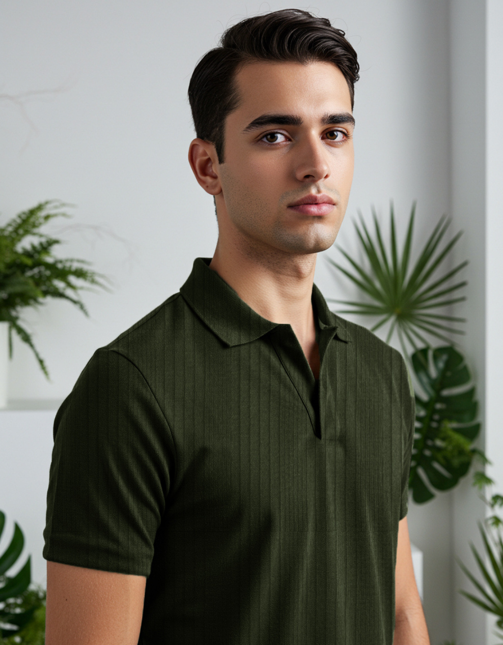 Textured Olive Polo