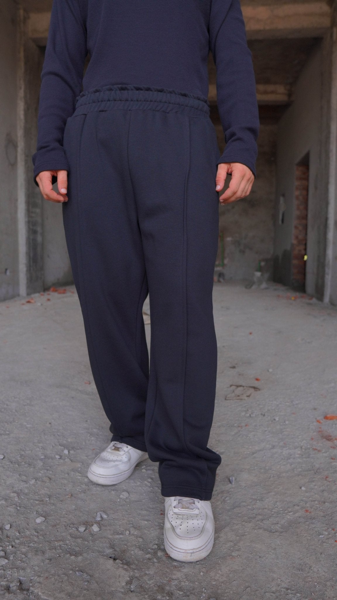 Baggy Black Fleece Trouser - Boujee