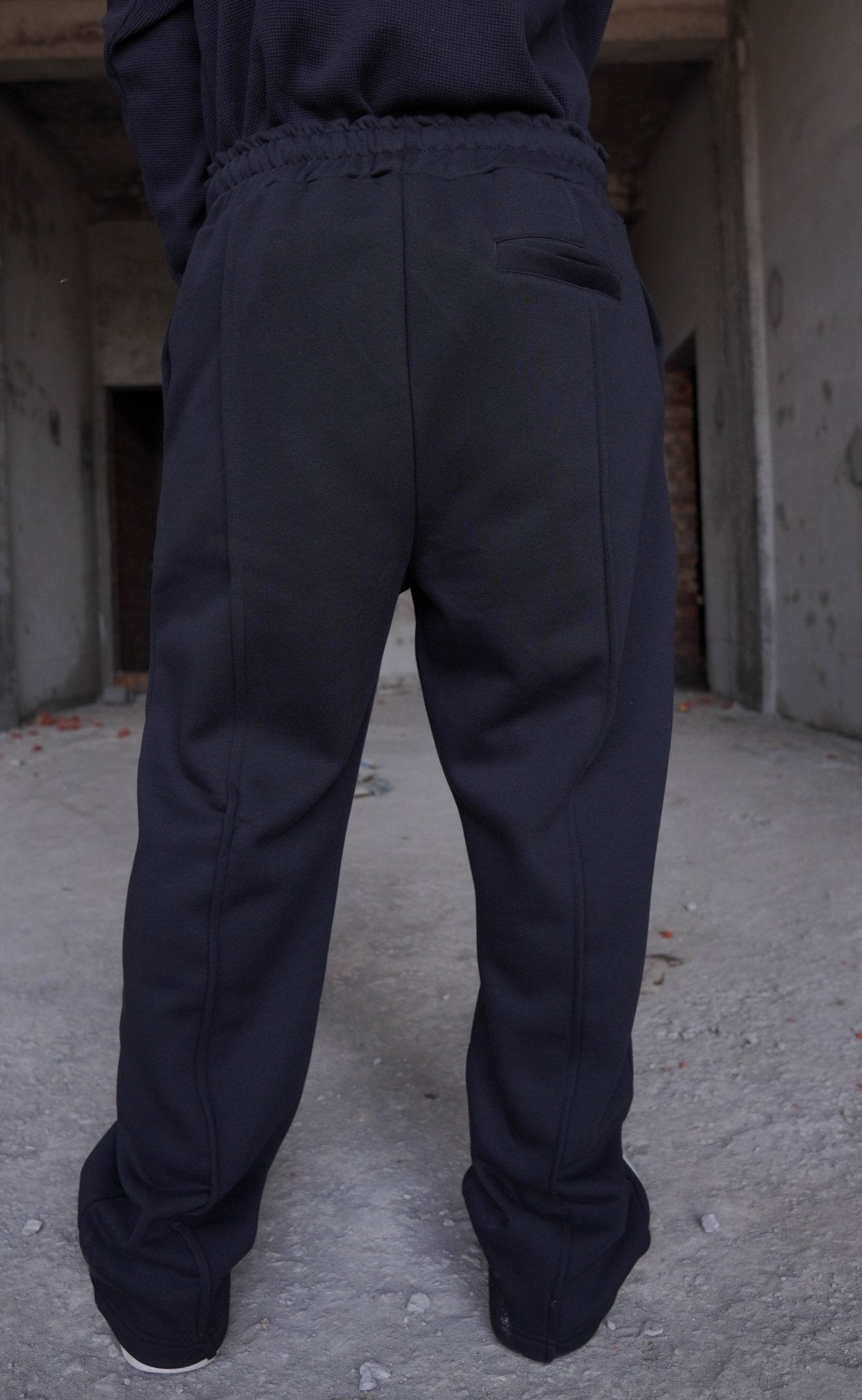 Baggy Black Fleece Trouser - Boujee