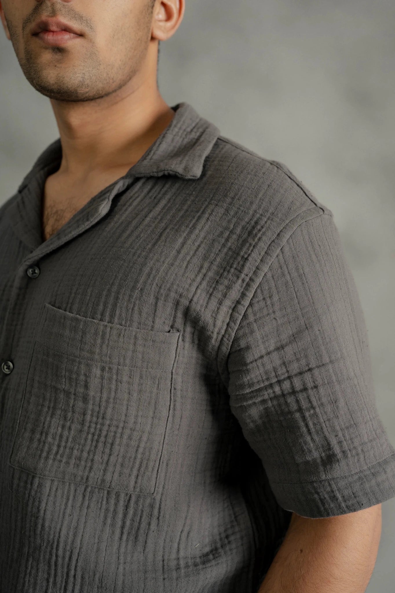 Charcoal Cuban Shirt - Boujee