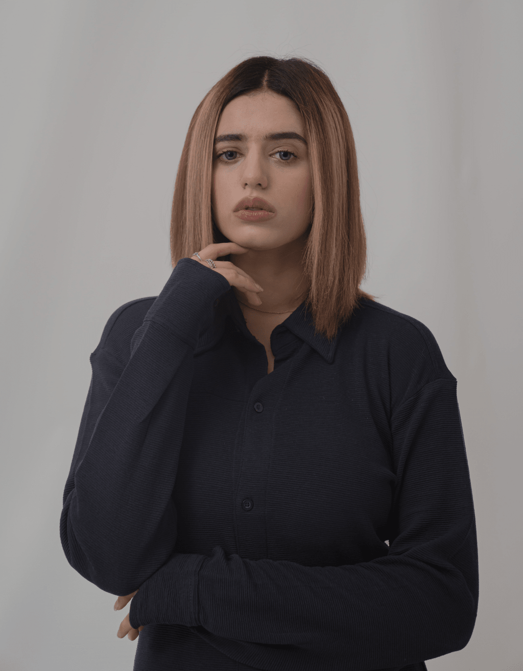 Dark Blue Button Down Shirt - Boujee