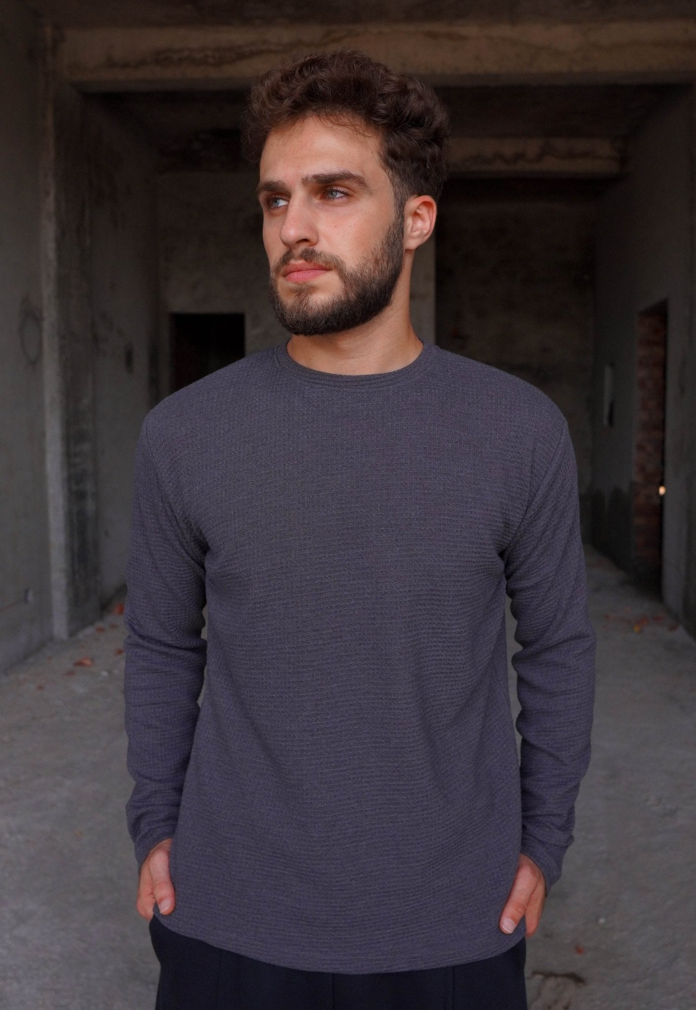 Dark Grey Thermal Shirt - Boujee