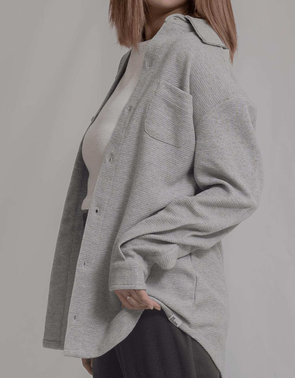 Light Gray Button-Down Shirt - Boujee