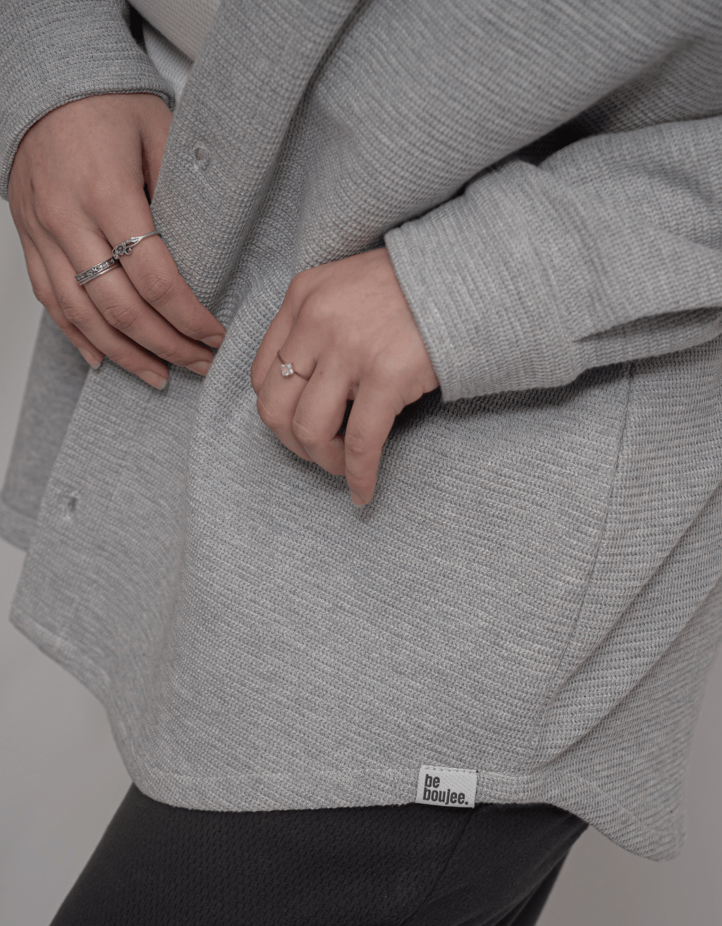 Light Gray Button-Down Shirt - Boujee