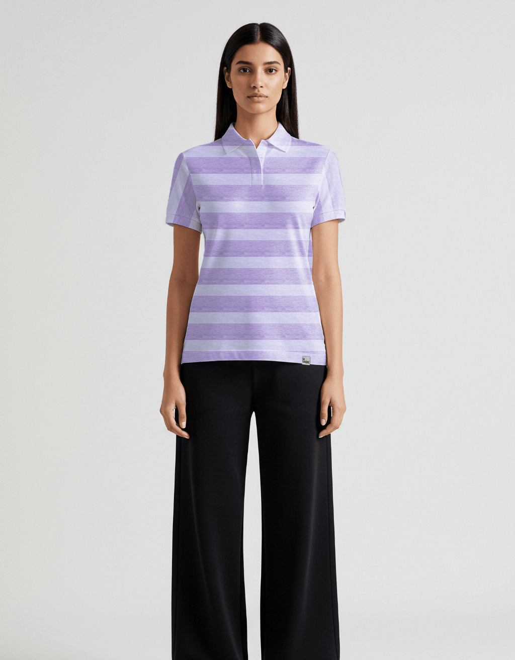 Lilac Strip Polo - Boujee