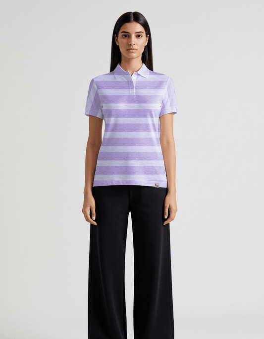 Lilac Strip Polo - Boujee