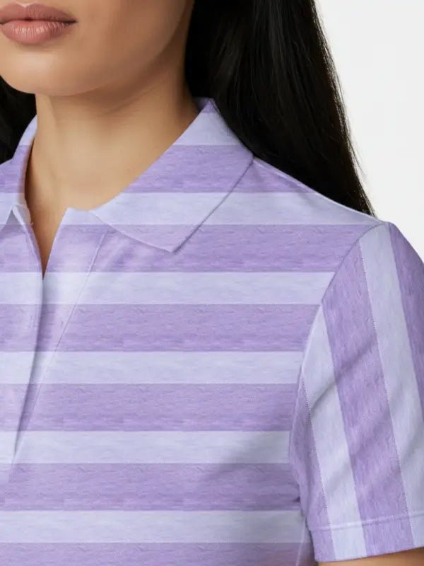 Lilac Strip Polo - Boujee