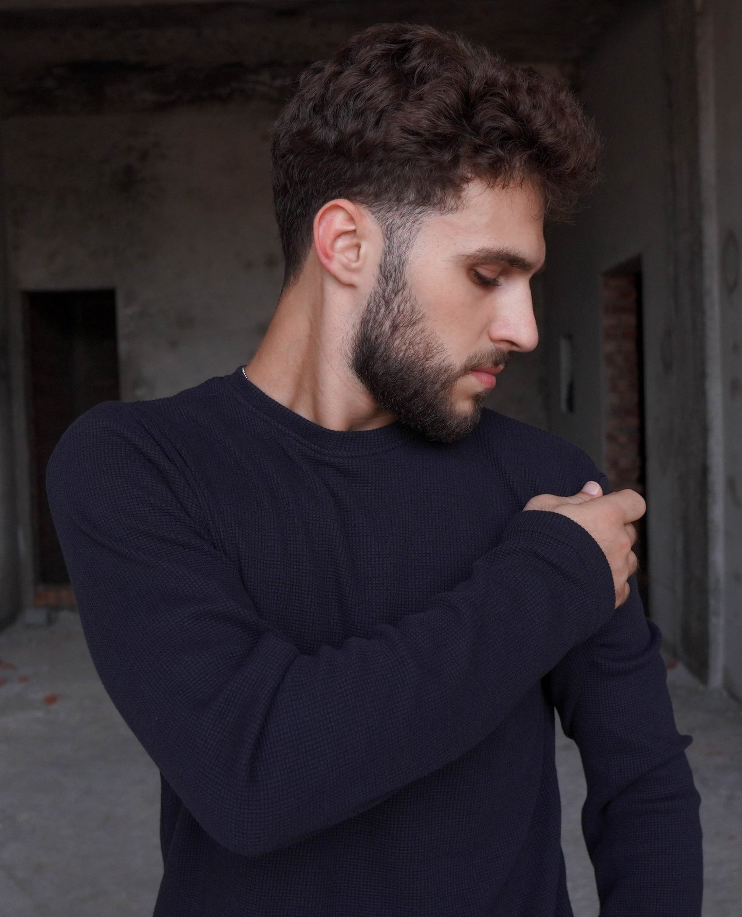 Midnight Black Thermal Shirt - Boujee