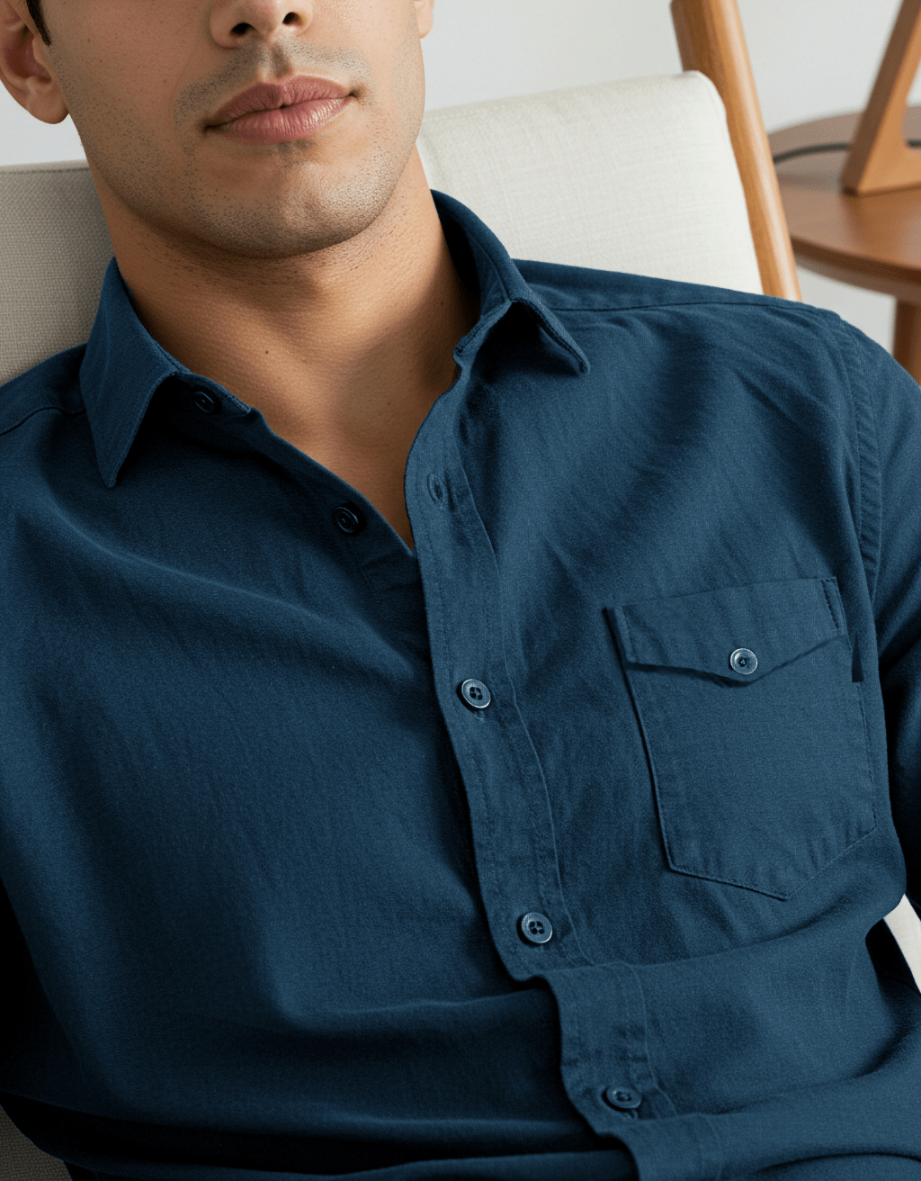 Navy button down Shirt - Boujee