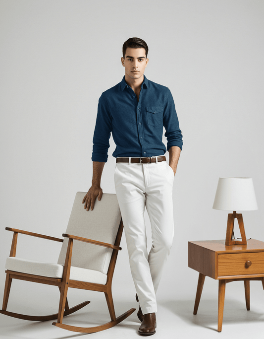 Navy button down Shirt - Boujee