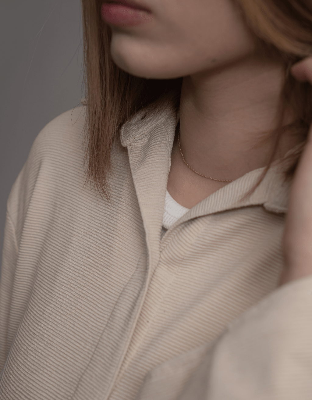 Neutral Beige Button-Down Shirt - Boujee